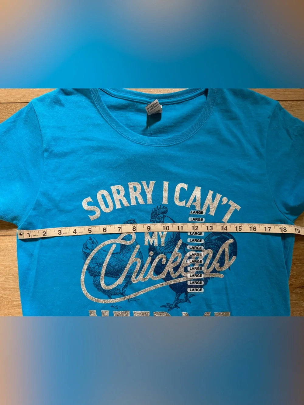 Sorry I Can't My Chickens Need Me Graphic Tshirt NWT - Picture 3 of 5